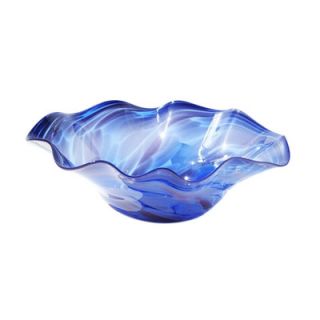 White Walls Hand Blown Glass Bowl in Blue