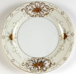 Adline Coronet Bread & Butter Plate, Fine China Dinnerware   Raised Gold Floral,