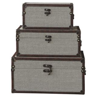 Creative Co Op Canvas Covered Trunks (Set of 3)