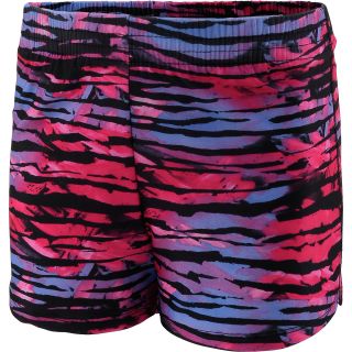 NEW BALANCE Girls Abstract Print Gym Shorts   Size XS/Extra Small, Pink/purple
