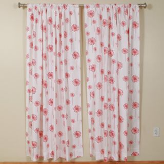 The Pillow Collection Dandelion White Coral Rod Pocket Curtain
