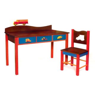 Room Magic Boys Like Trucks Kids 2 Piece Table and Chair Set
