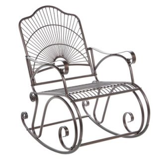 International Caravan Sun Ray Wrought Iron Rocking Chair