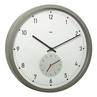 Bai Design Here and There Twin Dial Modern Wall Clock in White