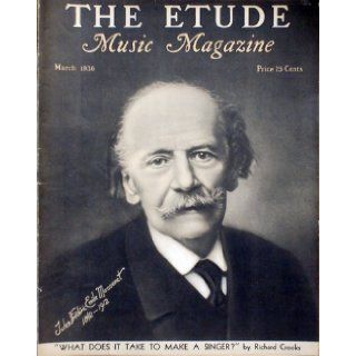 The Etude Music Magazine, March 1936 Editor James Francis Cooke Books