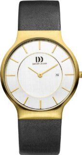 Danish Design IQ11Q732 Leather Band Stainless Steel Ultra Slim Case Gold Tone Bezel Men's Watch at  Men's Watch store.