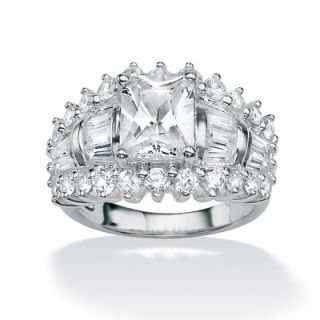 Palm Beach Jewelry Platinum/Silver Cubic Zirconia White WoMens Ring