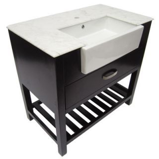 Alfi Brand 35.25 Single Farmhouse Sink Bathroom Vanity Set with