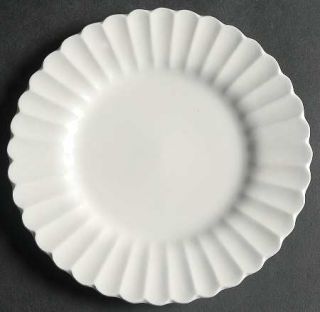 J & G Meakin Classic White Salad Plate, Fine China Dinnerware   All White, Ribbe