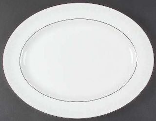 Wedgwood St. Moritz 15 Oval Serving Platter, Fine China Dinnerware   White Flor