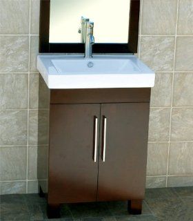 24" Bathroom Vanity Cabinet Ceramic Top with Integrated Sink + Faucet CM1 (combo)    