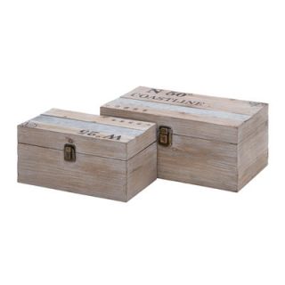 Woodland Imports 2 Piece Wood and Metal Box Set