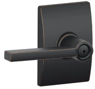 Schlage Latitude Door Lever with Century Decorative Rose 716 Aged Bronze F40 Privacy (Non Keyed)    
