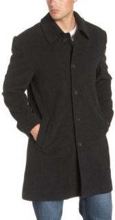 London Fog Men's Italian Wool Blend Single Breasted Top Coat, Black, 48 Long at  Mens Clothing store Outerwear