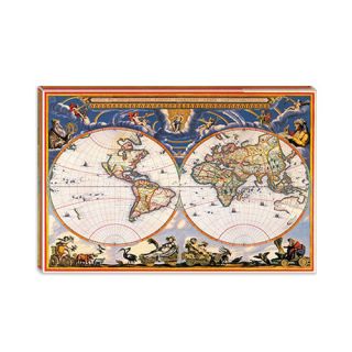 iCanvasArt Antique World Map   Nova Et Accuratissima Totius Terrarum