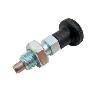 GN 717 Series Steel Non Lock Out Type Metric Size Indexing Plunger with Pull Knob, with Lock Nut, M6 x 1.00mm Thread Size, 12mm Thread Length Metalworking Workholding