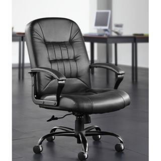 Leather Back Big and Tall Office Chair with Arms