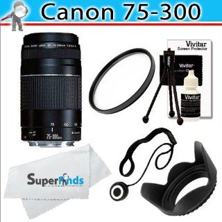 Deluxe Accessory Bundle for Canon EOS Rebel Digital SLR Cameras + Canon EF 75 300mm f/4 5.6 III Lens  Camera & Photo