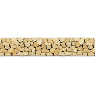 Decorative Pebbles 39 x 4 Interlocking Border Tile in Bamboo