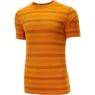 NIKE Mens Dri FIT Touch Tailwind Striped Short Sleeve Running T Shirt   Size