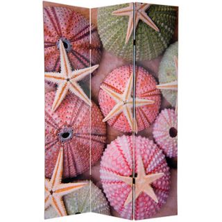 Oriental Furniture 70.88 Double Sided Starfish 3 Panel Room Divider