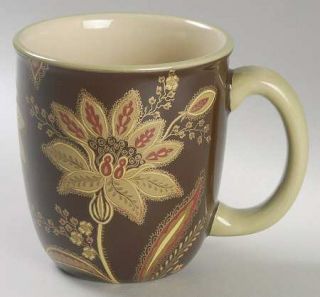 Jaclyn Smith Turkish Floral Brown Mug, Fine China Dinnerware   Traditions,Brown