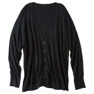 Pure Energy Womens Plus Size Long Sleeve Cardigan Sweater   Black 2X