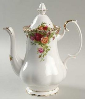 Royal Albert Old Country Roses Small Coffee Pot & Lid, Fine China Dinnerware   M