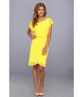 Vince Camuto Asymmetrical Neckline Sequin Dress Womens Dress (Yellow)