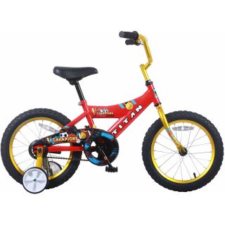 TITAN Champion 16 Inch Boys BMX with Sports Ball Decals, Red (080 8016)
