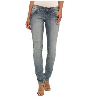 Request Skinny Jean w/ Zipper and Silver Square Stud Detailed Back Pockets in Slam Womens Jeans (Red)