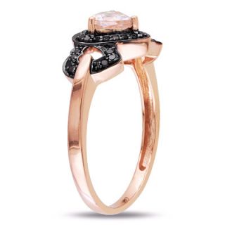Amour Pink Gold Heart Shaped Morganite Multi Stone Ring