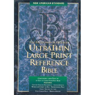 Holy Bible Ultrathin Large Print Reference Bible  New American Standard  Burgundy Bonded Leather Bible 9781558198197 Books