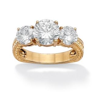 Palm Beach Jewelry 10k Gold Round Cubic Zirconia Anniversary Ring