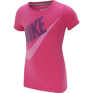 NIKE Girls Glam Pack Futura Logo Short Sleeve T Shirt   Size XS/Extra Small,
