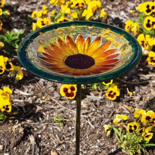 Evergreen Flag & Garden Sunflower Bloom Birdbath