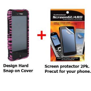 Design Hard Snap on Cover Pink Zebra for HTC Incredible with 2 Pack Screen Protector and Free Antenna Booster. Cell Phones & Accessories