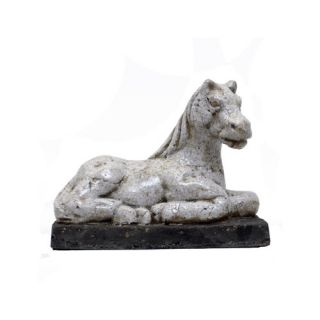 Urban Trends Home and Garden Accents Sitting Horse Figurine with Base