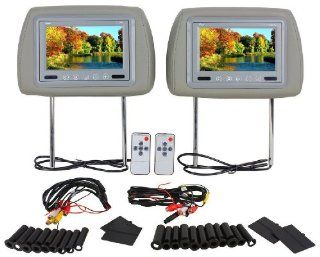 Pair of Brand New Tview T721pl gray Car Headrests with 7" Tft lcd Monitors Pre installed + Dual Sensor Ir Transmitter Built in 2 Free Remotes + Wiring Included **169 Wide Screen Mobile Theater Display** Electronics