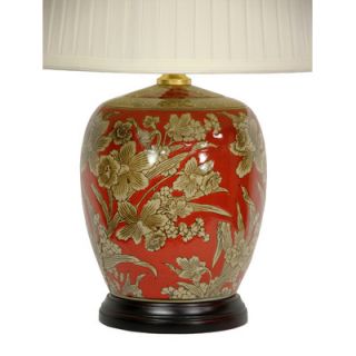 Oriental Furniture Floral Bouquet Jar Table Lamp