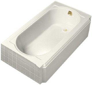 Kohler K 722 0 Memoirs 60" X 33 3/4" Alcove Bath With Right Hand Drain White   Drop In Bathtubs  