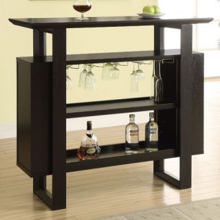 Bar Unit with Bottle and Glass Storage