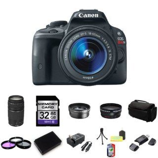 Canon EOS Rebel SL1 DSLR Camera with EF S 18 55mm f/3.5 5.6 IS STM Lens with Canon EF 75 300mm f/4.0 5.6 III Autofocus Lens 32GB Package 3  Digital Cameras  Camera & Photo