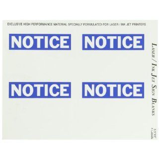 Brady 12912 3 1/2" Height, 5" Width, B 744 Laser Printable Polyester, Blue On White Color Sign And Label Blanks (Pack Of 25) Industrial Warning Signs