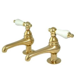 Elements of Design Widespread Bathroom Faucet with Porcelain Lever
