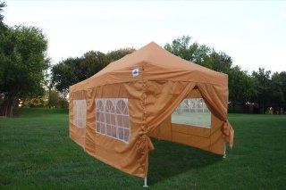 10x20 Pop up 6 Walls Canopy Party Tent Gazebo Ez Brunt Orange F Model   2013 Upgraded New Model  Family Tents  Patio, Lawn & Garden