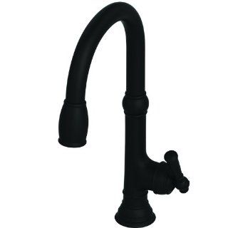 Newport Brass 2470 5103/56 Jacobean Kitchen Faucet with Metal Lever Handle and Pull down Spray, Flat Black   Touch On Kitchen Sink Faucets  