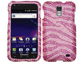 Zebra Baby Pink Bling Rhinestone Faceplate Diamond Crystal Hard Skin Case Cover for Samsung Galaxy S II 2 Two Skyrocket SGH i727 w/ Free Pouch Cell Phones & Accessories