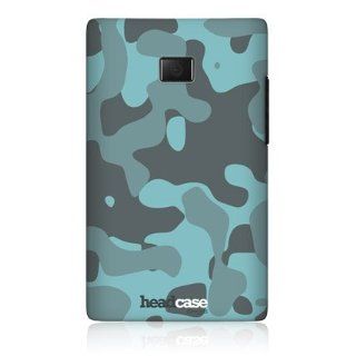 Head Case Designs Blue Soft Camouflage Hard Back Case Cover For LG Optimus L3 E400 Cell Phones & Accessories