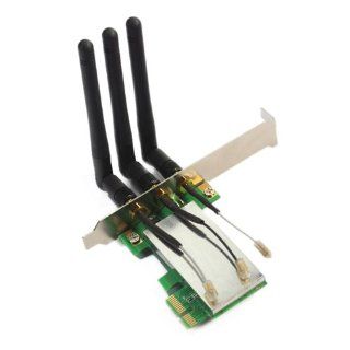 Mini PCI E to PCI E Wireless Card w/ 3 Antennas Computers & Accessories